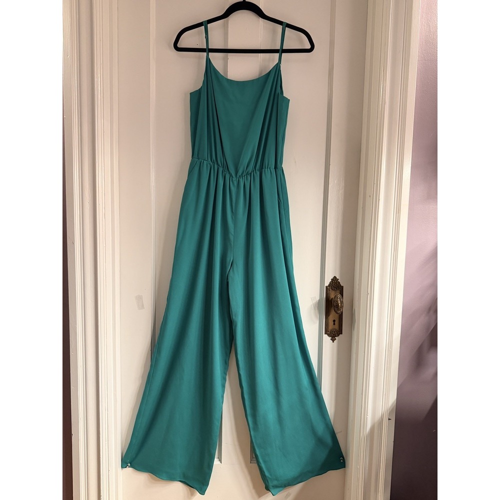 Gianni Bini Green Wide Leg Jumpsuit Medium‎ Party Cocktail Classic